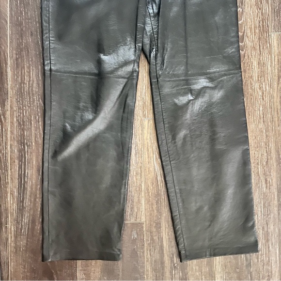 ALFANI Vintage 90s Y2K Black Genuine Lamb Leather Pants Sz 12 Fully Lined - Picture 10 of 10